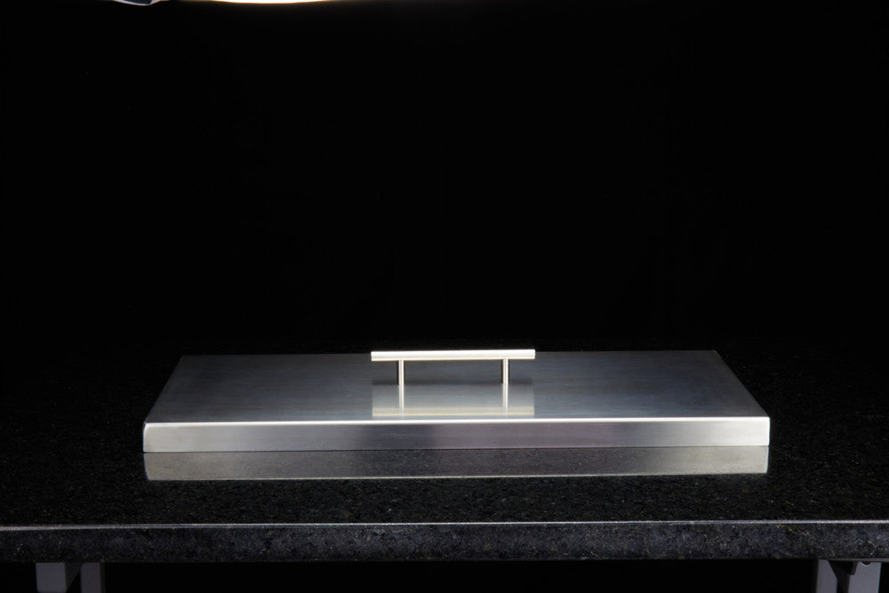 Fire Pit Cover for 18" x 6" Rectangular Burner Pan, Stainless Steel (21" x 9" x 1")