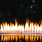 Straight angle view of fire ablaze at medium height