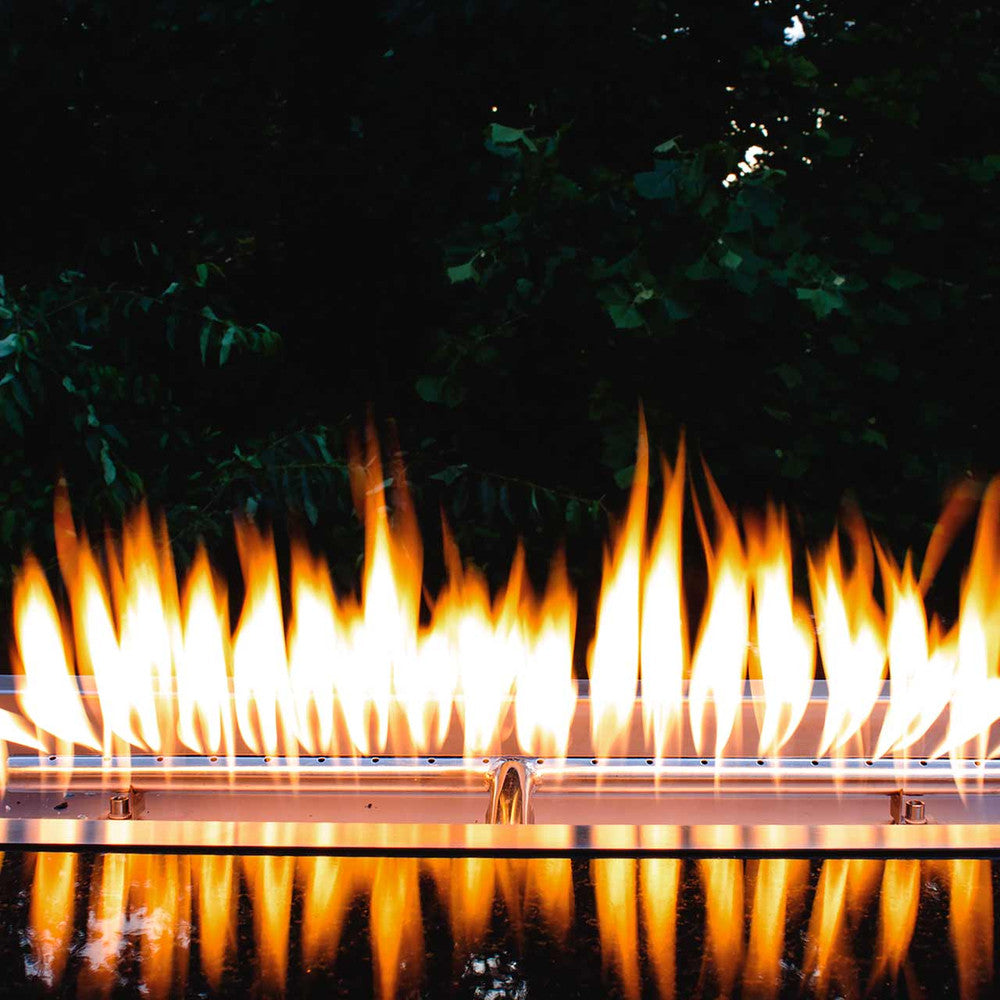 Straight angle view of fire ablaze at medium height