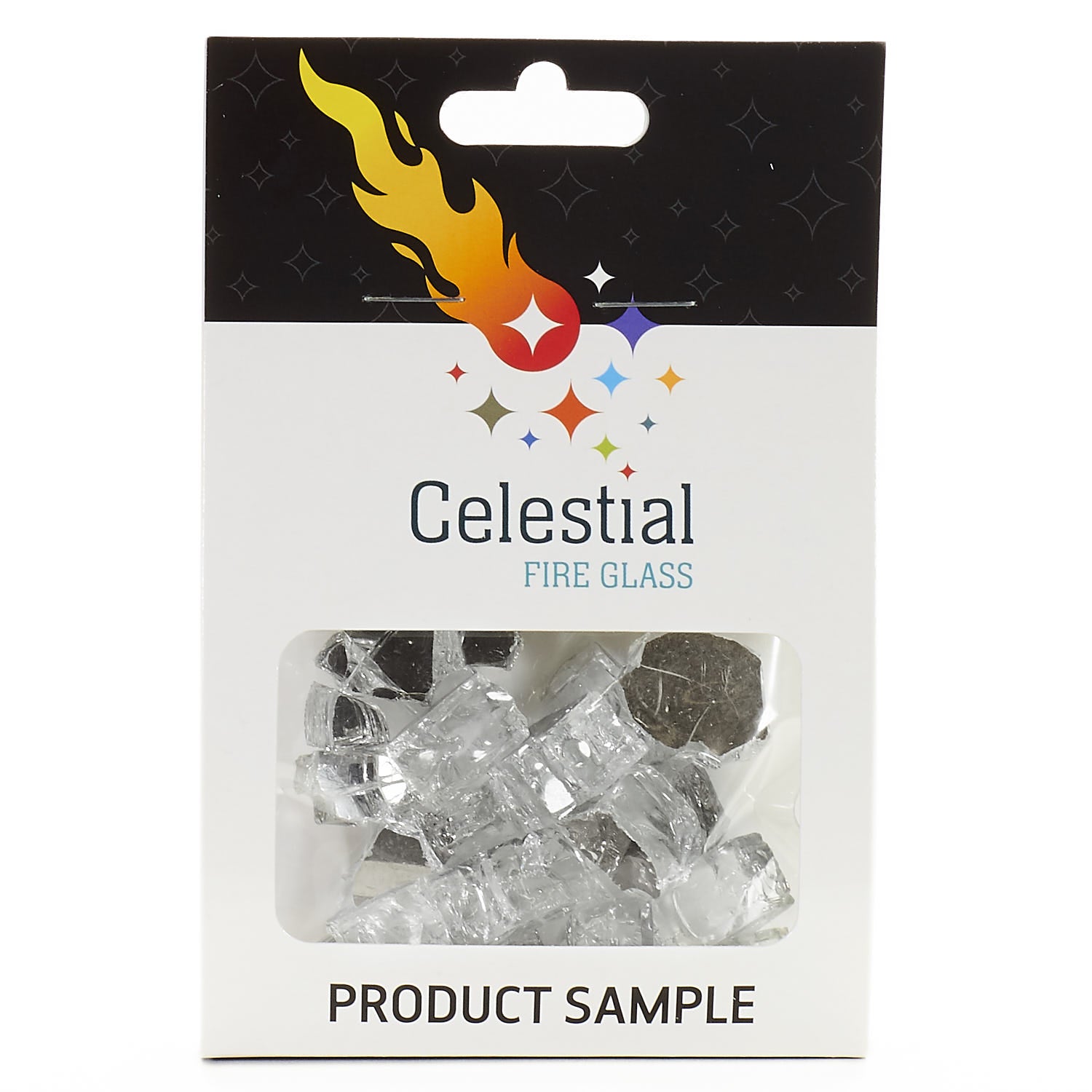 Tempered Fire Glass - 1/2" Diamond Starlight Reflective