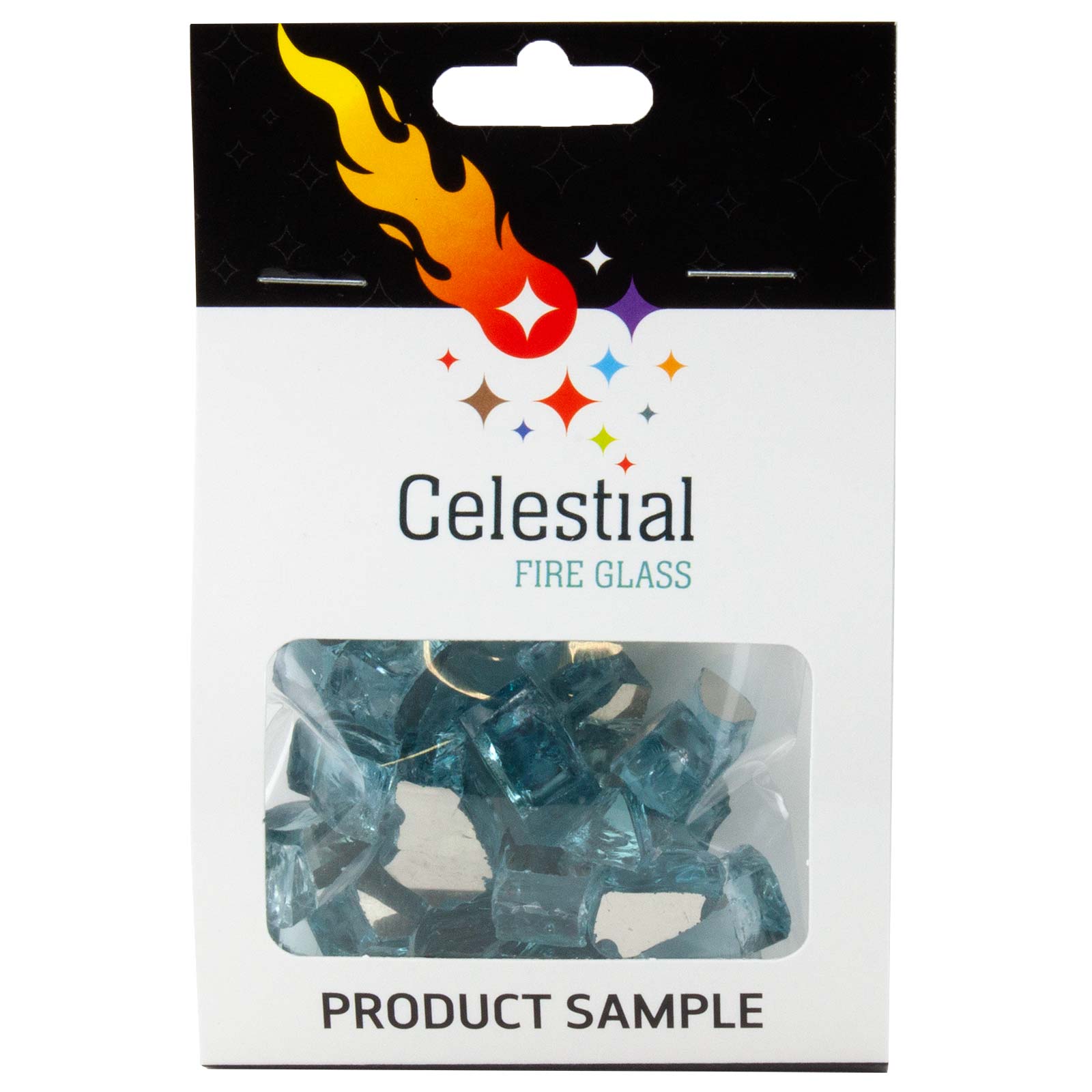 Tempered Fire Glass - 1/2" Europa Blue Reflective
