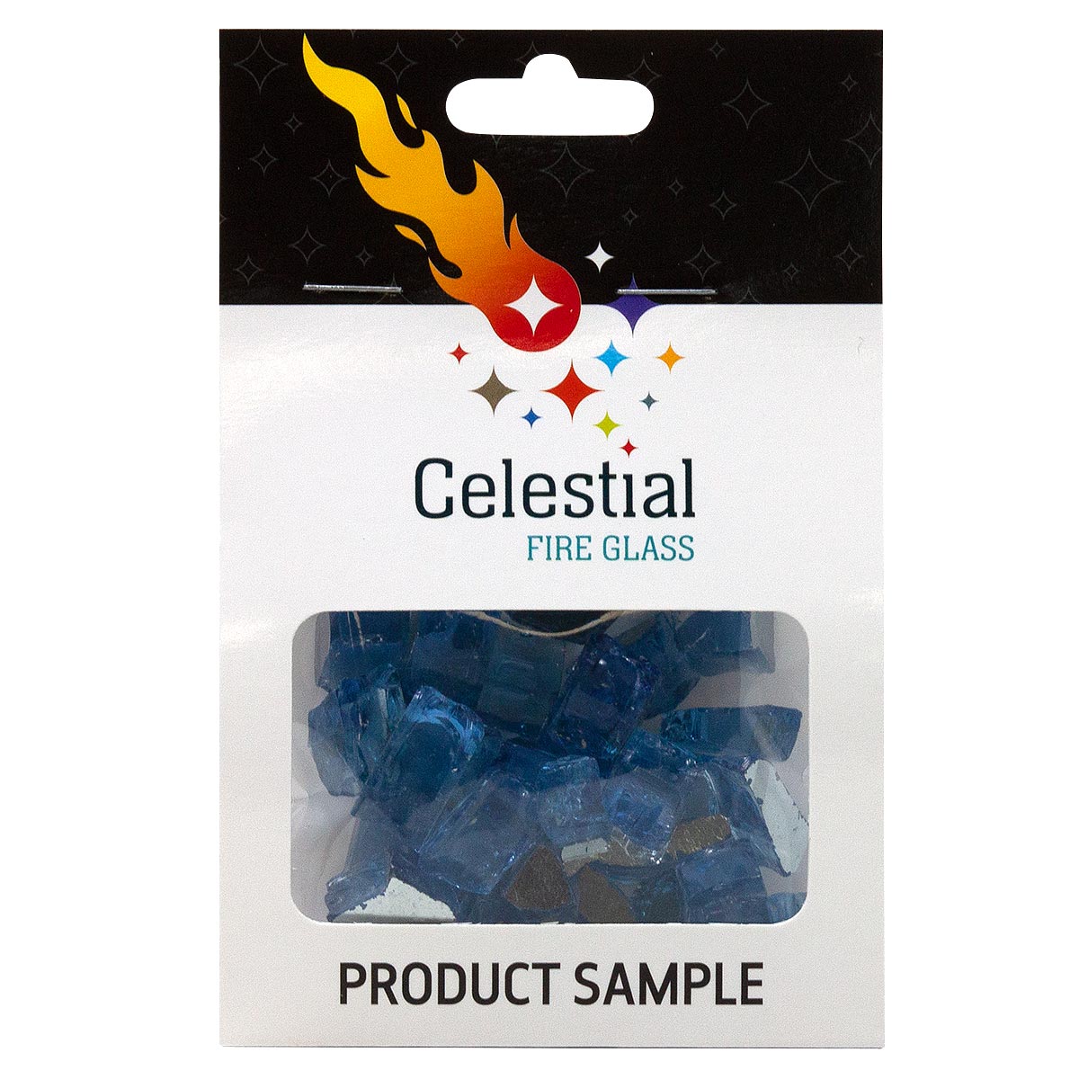 Tempered Fire Glass - 1/2" Neptune Blue Reflective