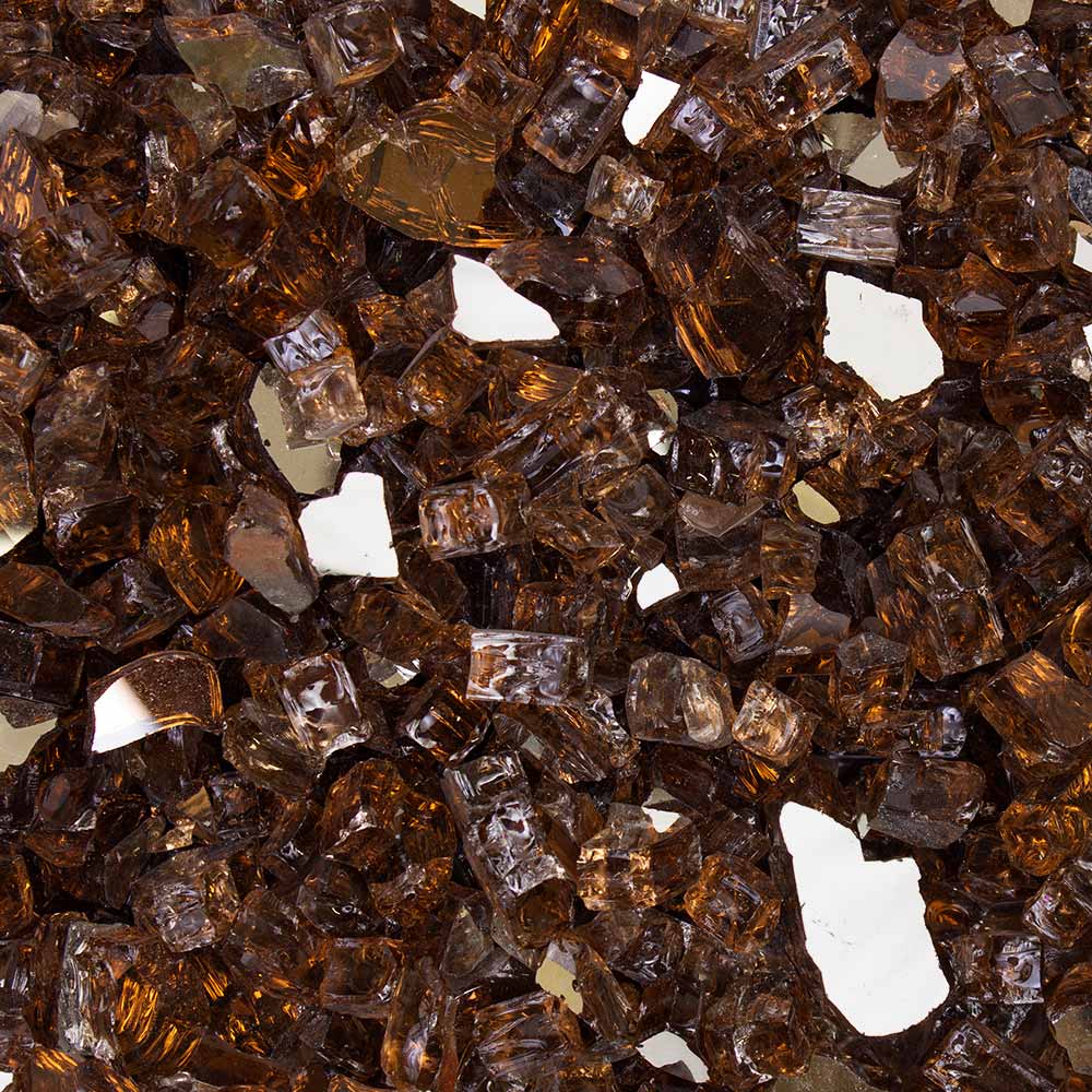Tempered Fire Glass - 1/2" Cosmic Copper Reflective