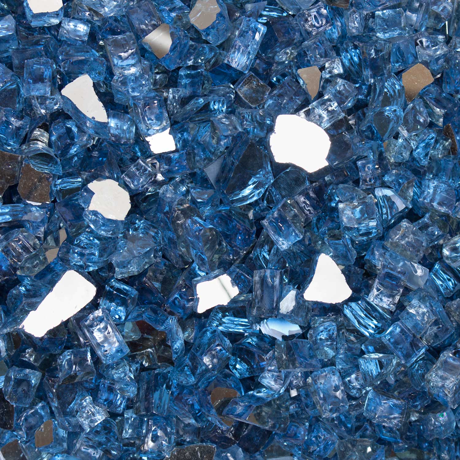 Tempered Fire Glass - 1/2" Neptune Blue Reflective