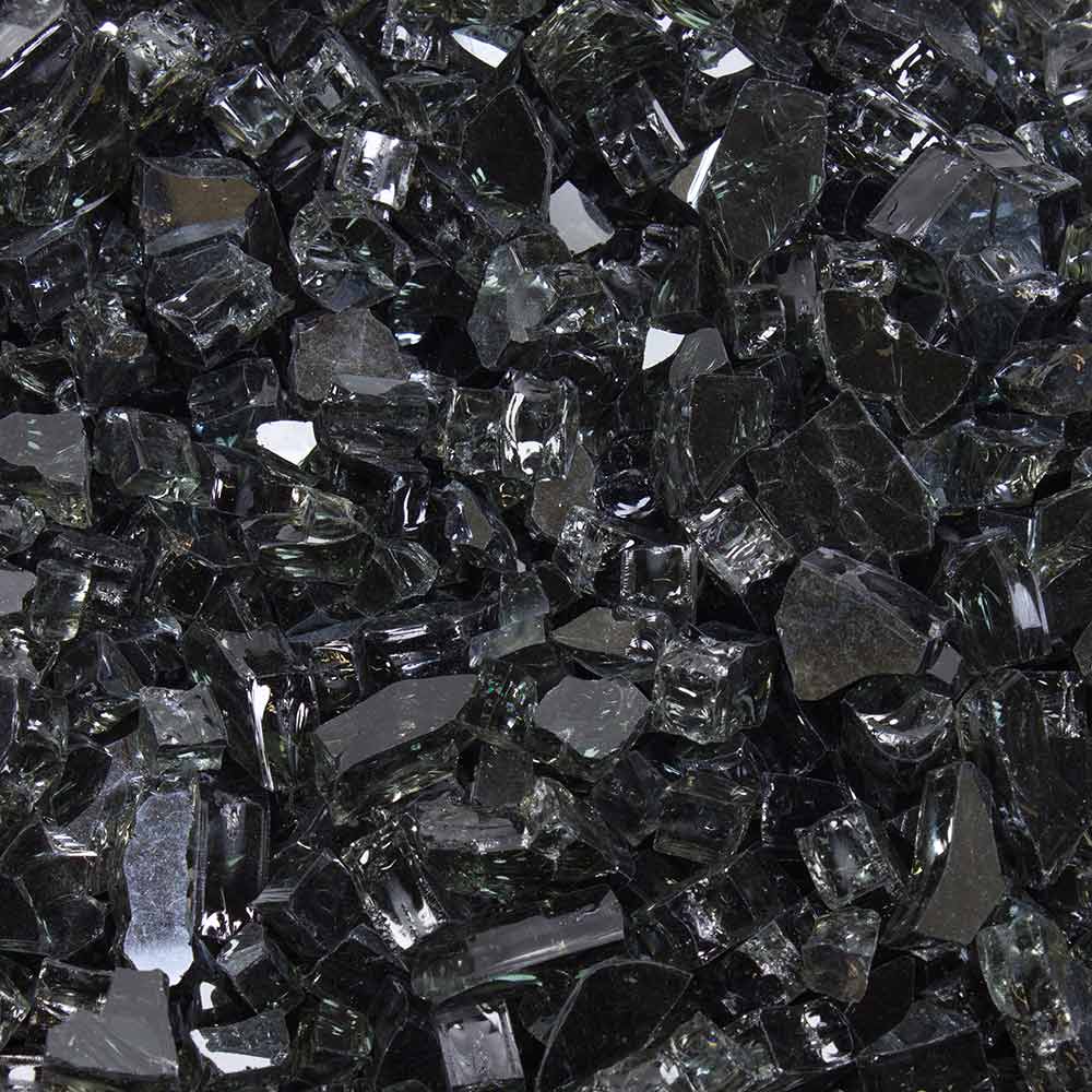 Tempered Fire Glass - 1/4" Dark Matter Black Reflective