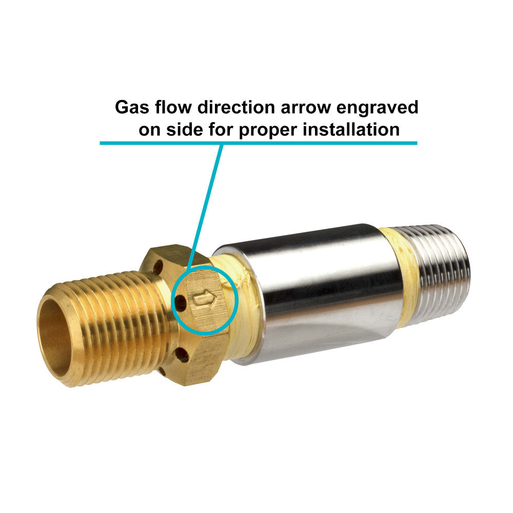 LP Propane Gas Air Mixer Valve, 1/2", Solid Brass, 90K BTU