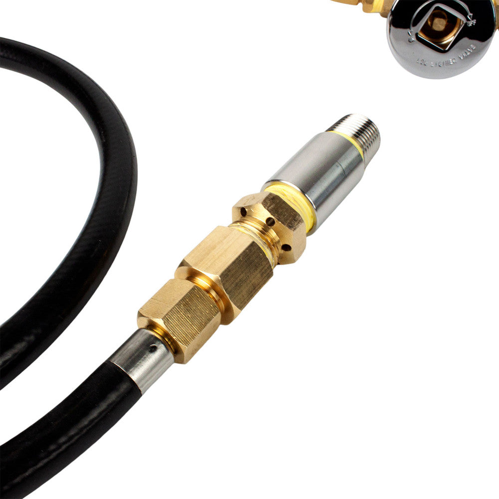 A close up of the air mixer on a propane connection kit
