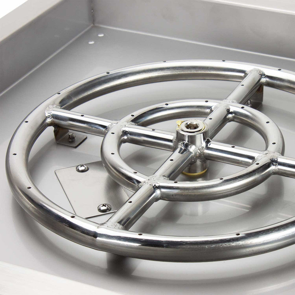 Close Up of 18" Stainless Steel Fire Pit Pan