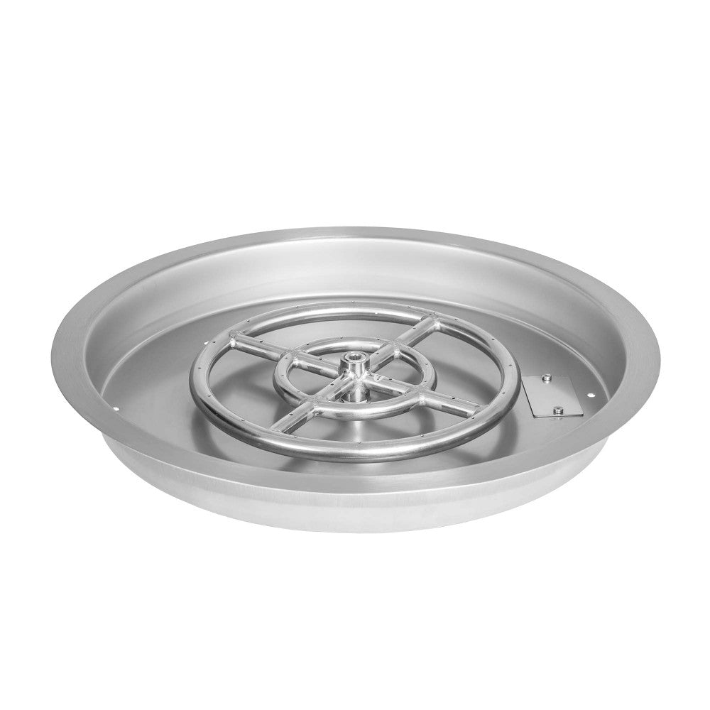 Round Stainless Steel 19" Drop-In Gas Fire Pit Pan