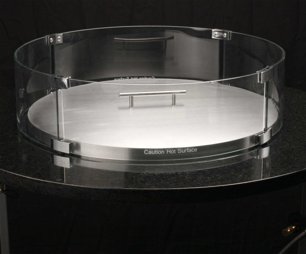 Our stainless steel burner covers fit inside of our flame guards, but the 19" round burner is still fully covered