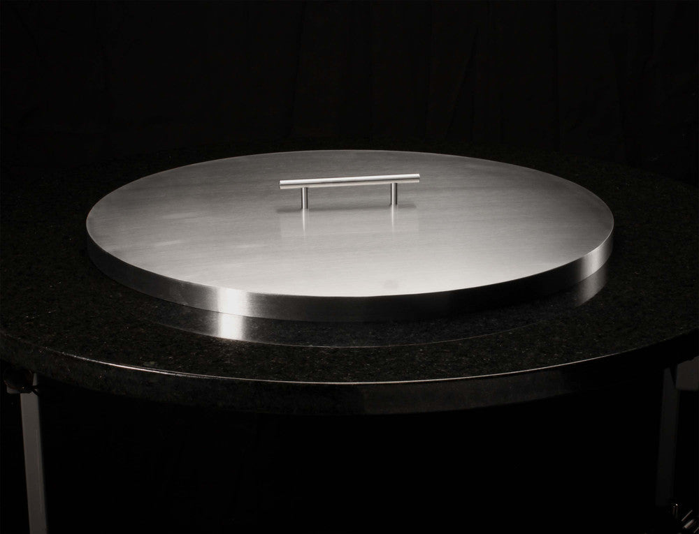Cover for 19" round pan resting on granite table top