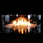 Round Stainless Steel 19" Drop-In Gas Fire Pit Pan with flame guard
