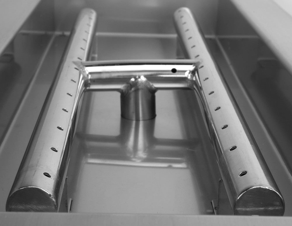 Close up of the H Burner in the pan