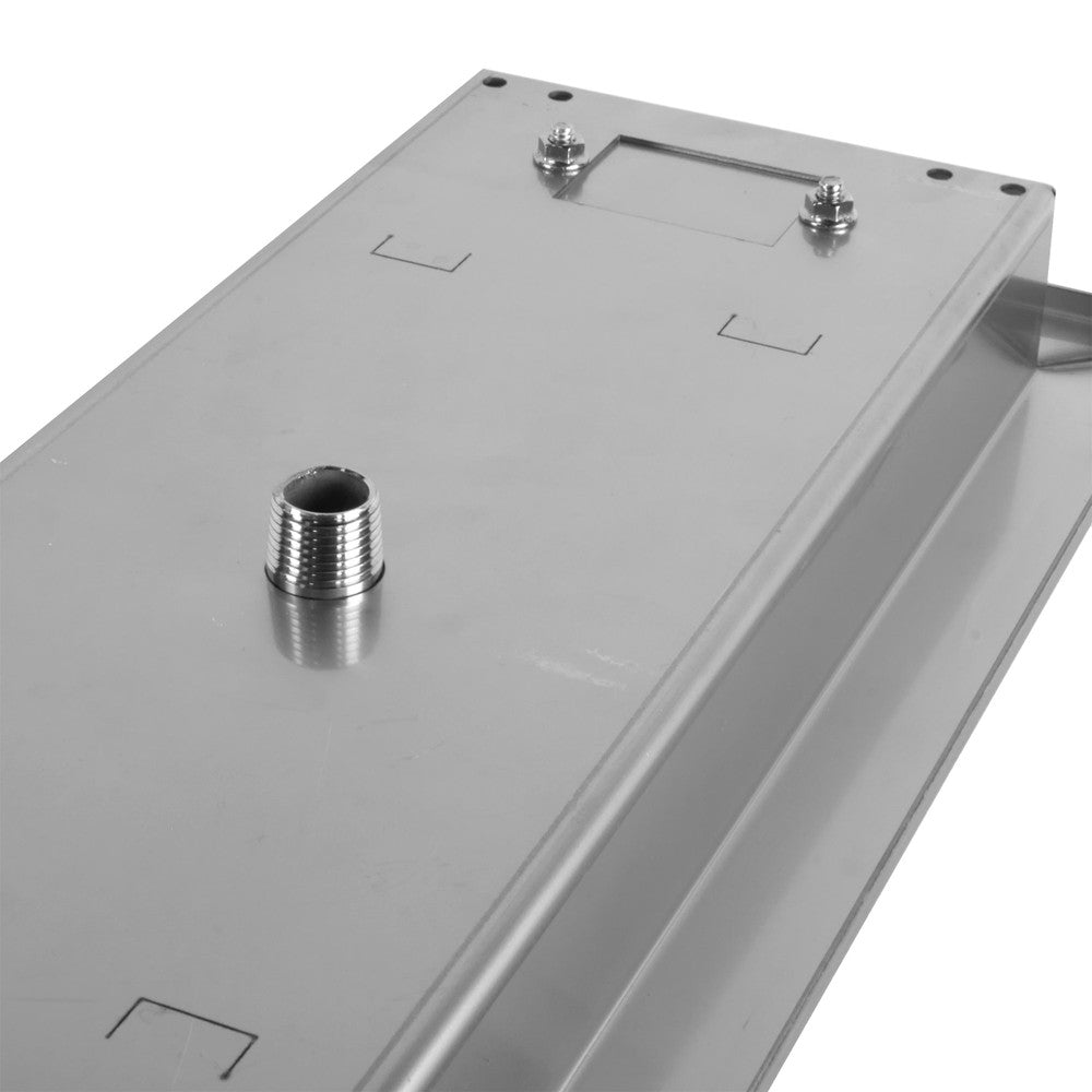 Underside and input of the 18" x 6" pan