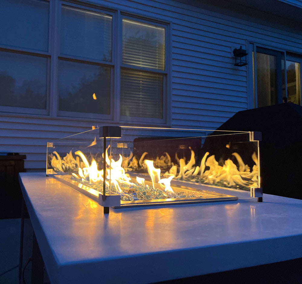 Flame Guard Containing the flames of a 30" x 10" fire pit