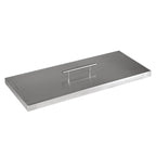 Fire Pit Cover for 18" x 6" Rectangular Burner Pan, Stainless Steel (21" x 9" x 1")