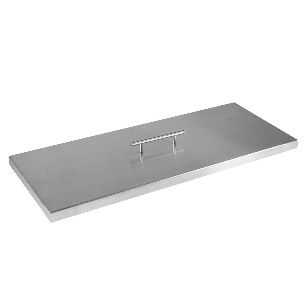 Fire Pit Cover for 24" x 8" Rectangular Burner Pan, Stainless Steel (27" x 11" x 1")