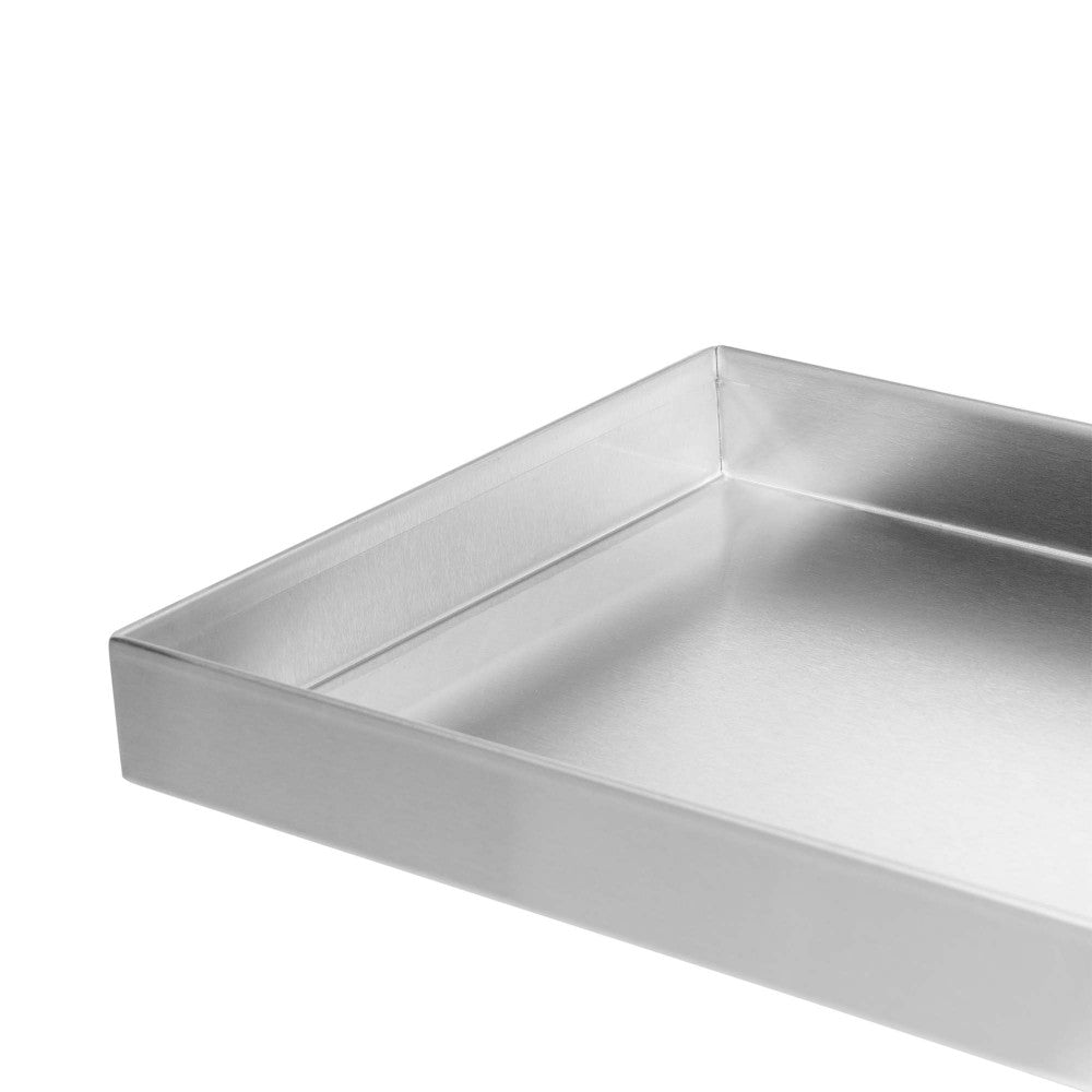Fire Pit Cover for 30" x 6" Linear Burner Pan, Stainless Steel, Wrapped Edge (33" x 9" x 1.5")