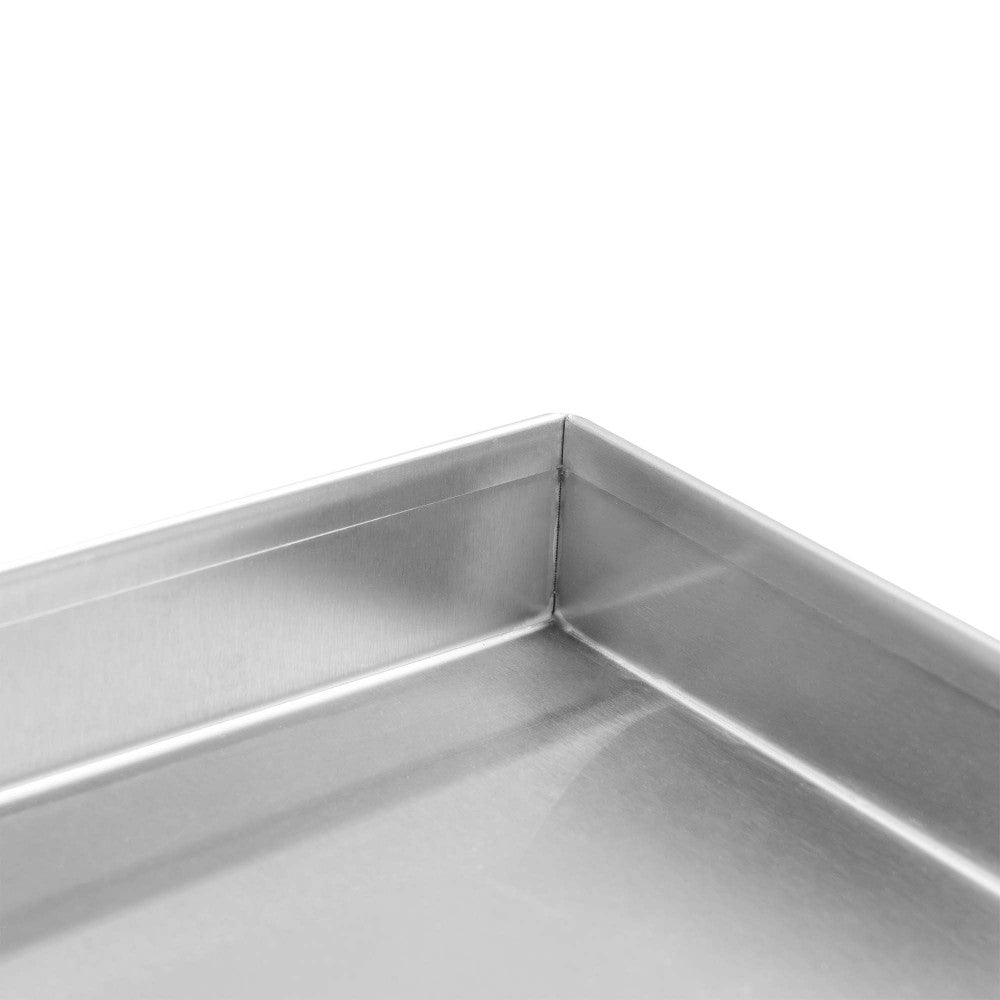 Fire Pit Cover for 30" x 6" Linear Burner Pan, Stainless Steel, Wrapped Edge (33" x 9" x 1.5")