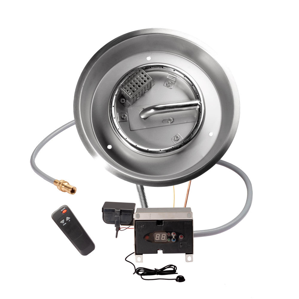 Celestial 12" round remote control fire pit kit for natural gas