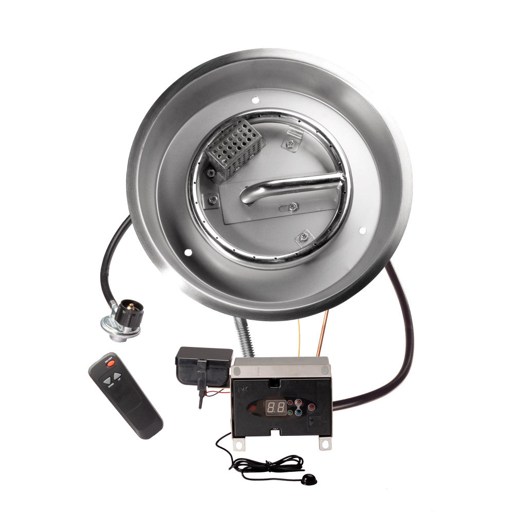 Celestial 12" round remote control fire pit kit for propane