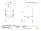 Spec Sheet of the 20.5" square Flame Guard
