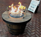 Fire Pit Wind Guard on wine barrel Fire pit