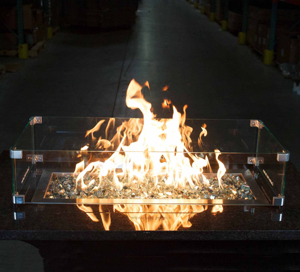 Wind Guard for 24" x8" Rectangular Fire Pit Burner Pan (29.5" x 13.5" x 6")