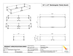 Specifications of Flame Guard for 36" x 12" Rectangular Fire Pit