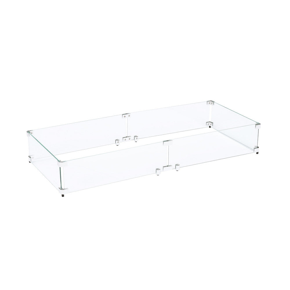 Tempered Glass Flame Guard for 36"x12" Fire Pit