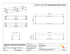 Specifications of Flame Guard for 36" x 6" Rectangular Fire Pit
