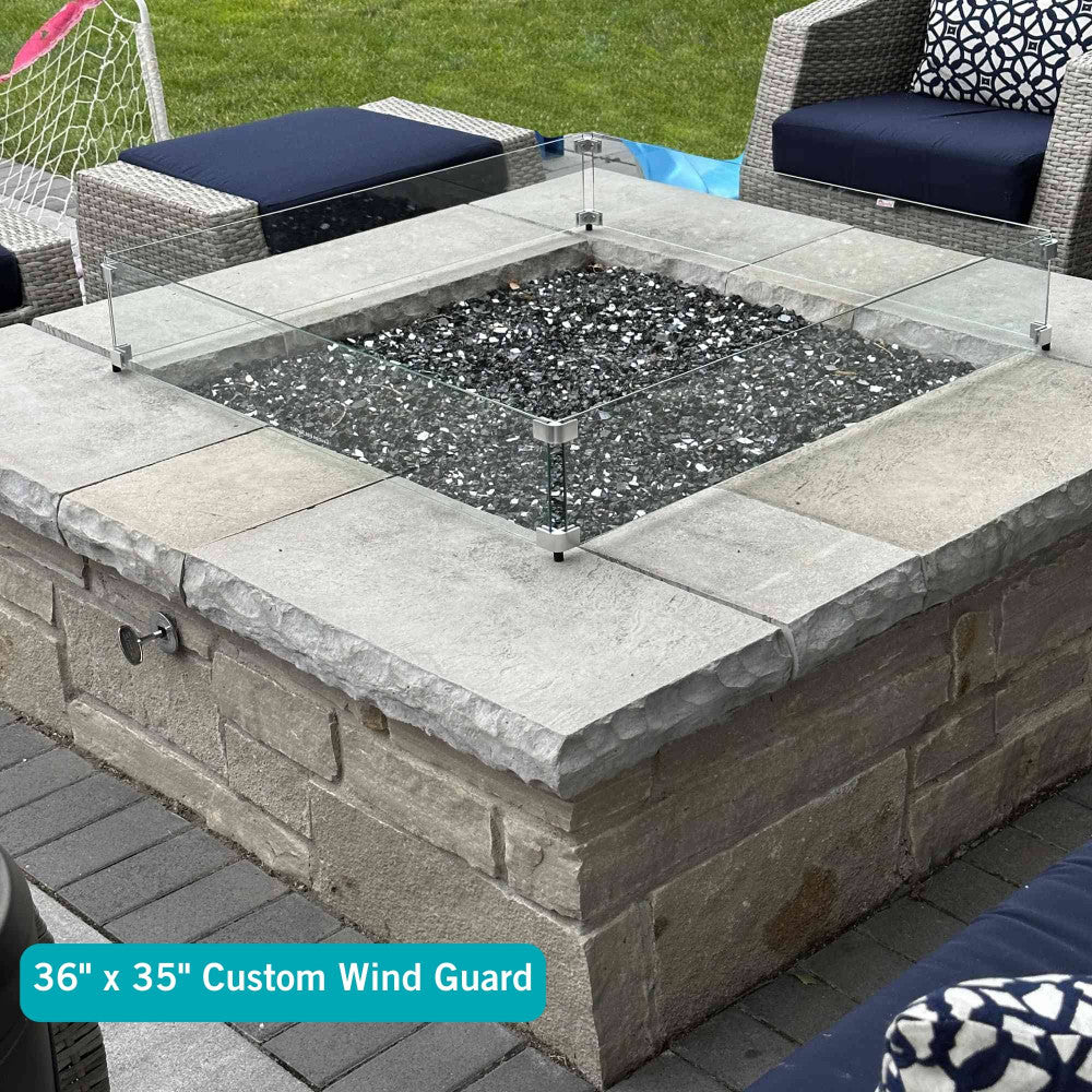 Custom wind guard for fire pit.