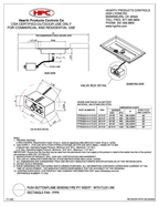 Spec Sheet for HPC Fire 24" x 12" Rectangular Burner