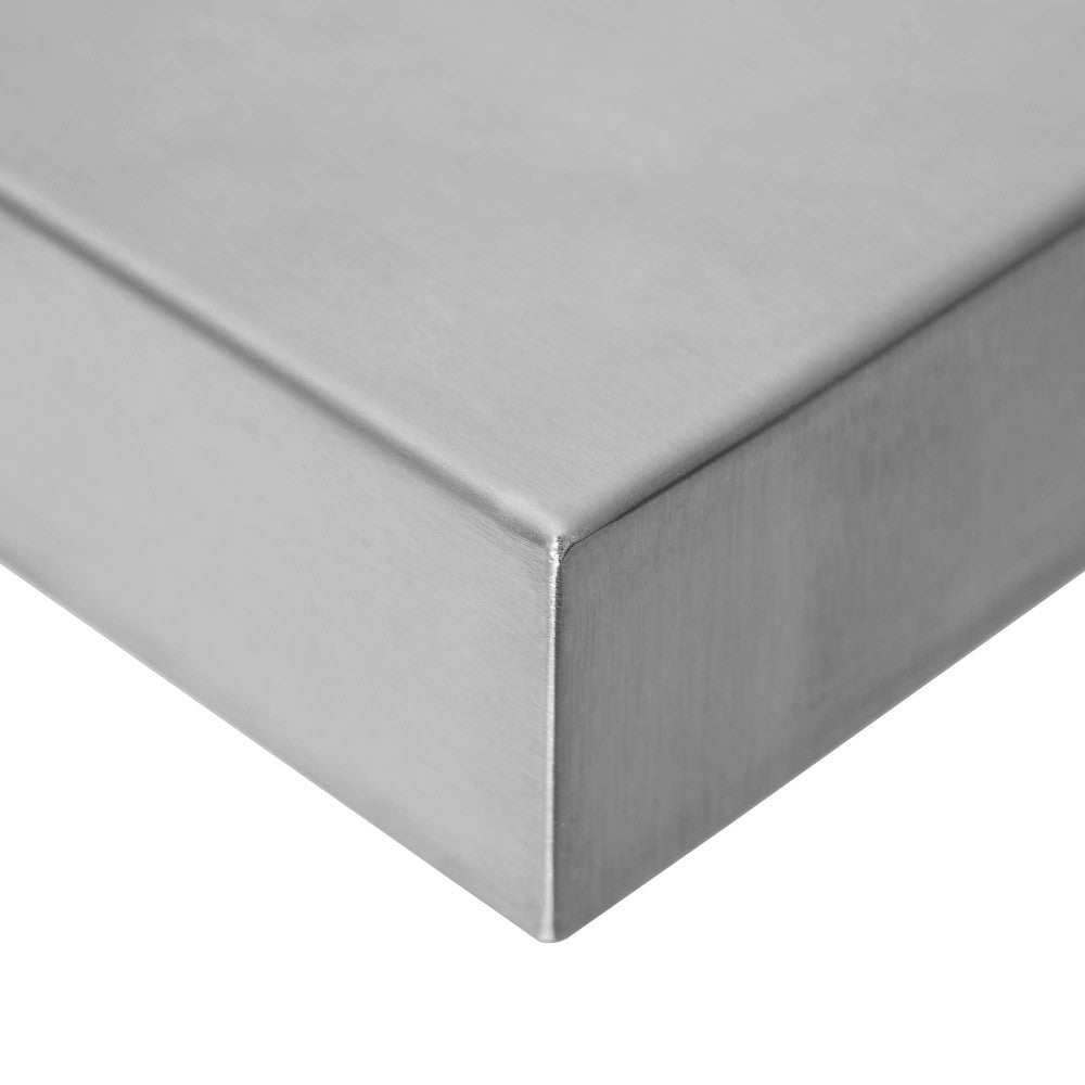 Fire Pit Cover for 48" x 6" Linear Burner Pan, Stainless Steel, Wrapped Edge (51" x 9" x 1.5")
