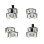 8 Pack of Flame Guard Corner Glass Connectors with Rubber Feet