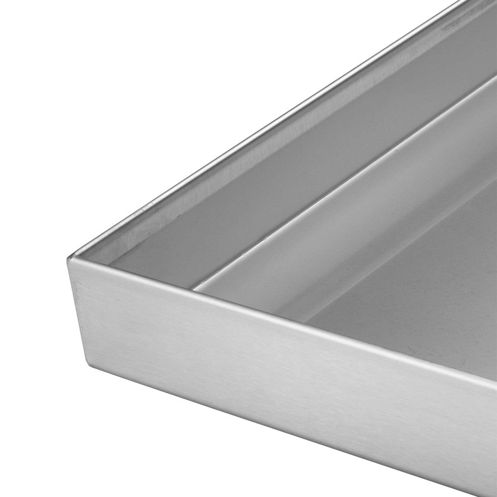 Fire Pit Cover for 36" x 12" Rectangular Burner Pan, Stainless Steel, Wrapped Edge (39" x 15" x 1.5")