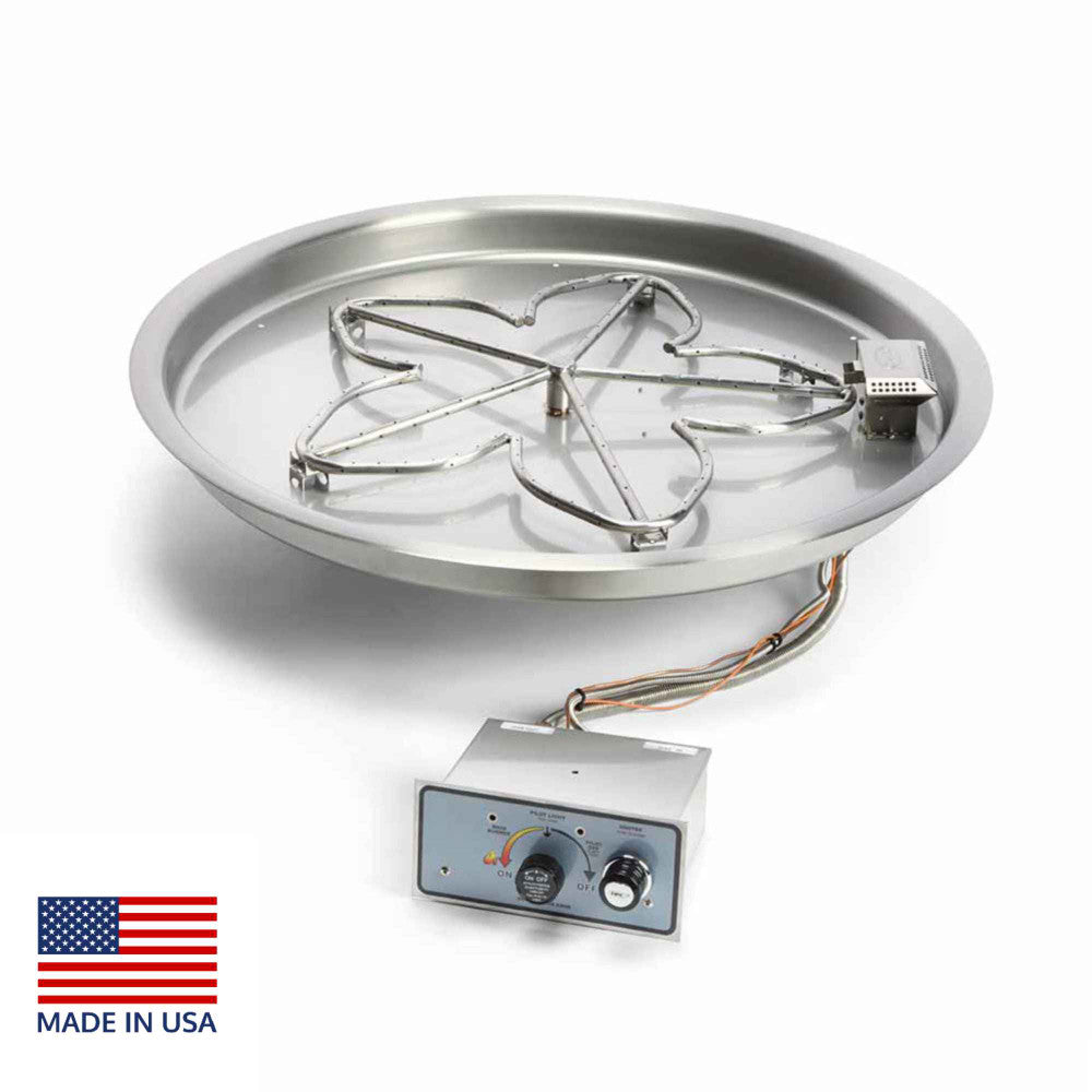 HPC Fire 19" Round fire pit insert with push button ignition