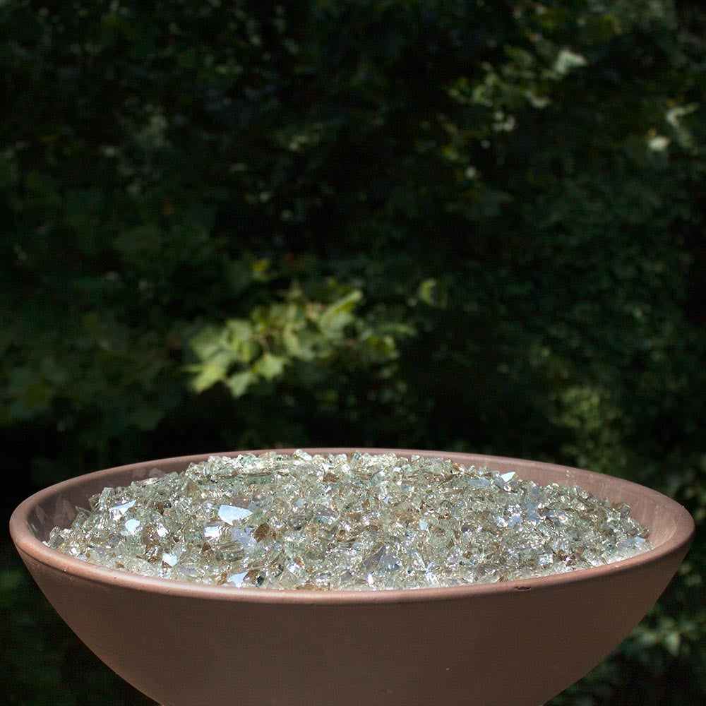 Platinum Moonlight Fire glass in a bowl