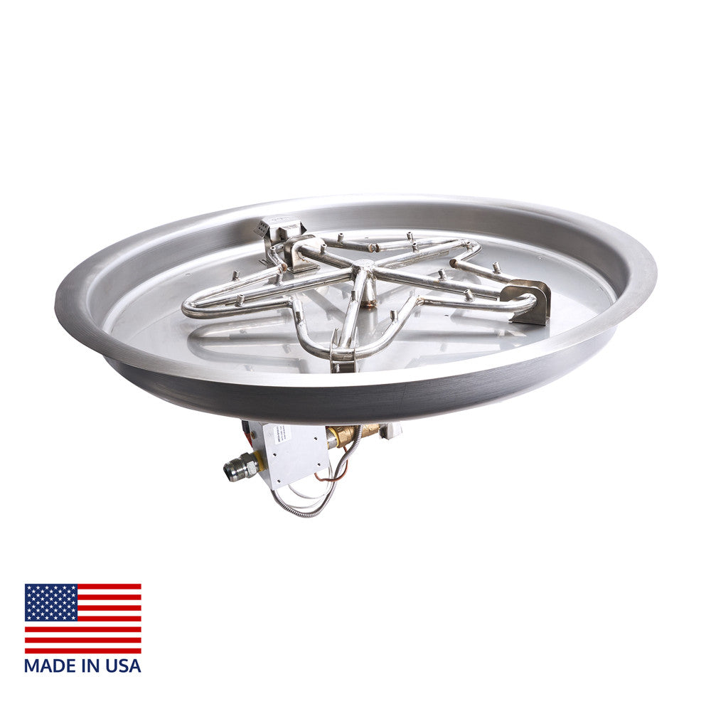 HPC Fire Round Drop-In Torpedo Fire Pit Burner Kit with Remote Start