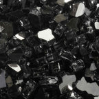 1/2" Onyx Black Reflective Tempered Fire Glass