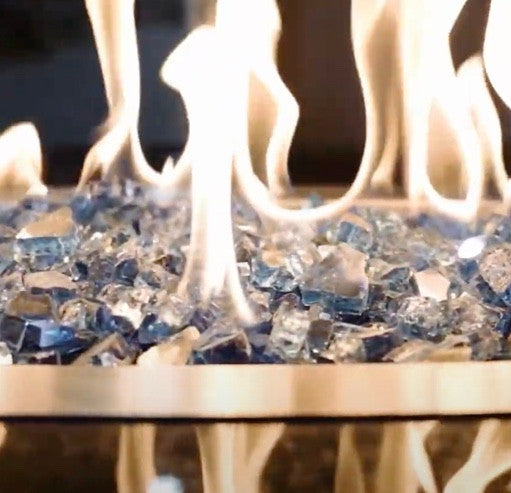 Tempered Fire Glass - 1/2" Neptune Blue Reflective