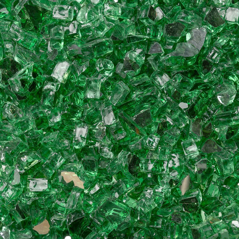 Terrestrial Green 1/2" Tempered Reflective Fire Glass