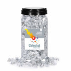 Silver colored reflective fire glass in Diamond Starlight Reflective Tempered Fire Glass.