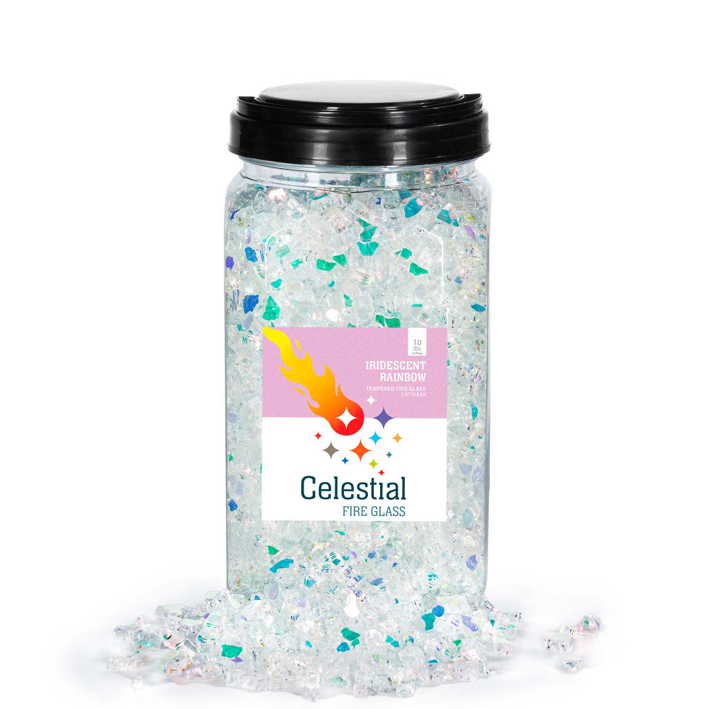Tempered Fire Glass - 1/4" Iridescent Rainbow