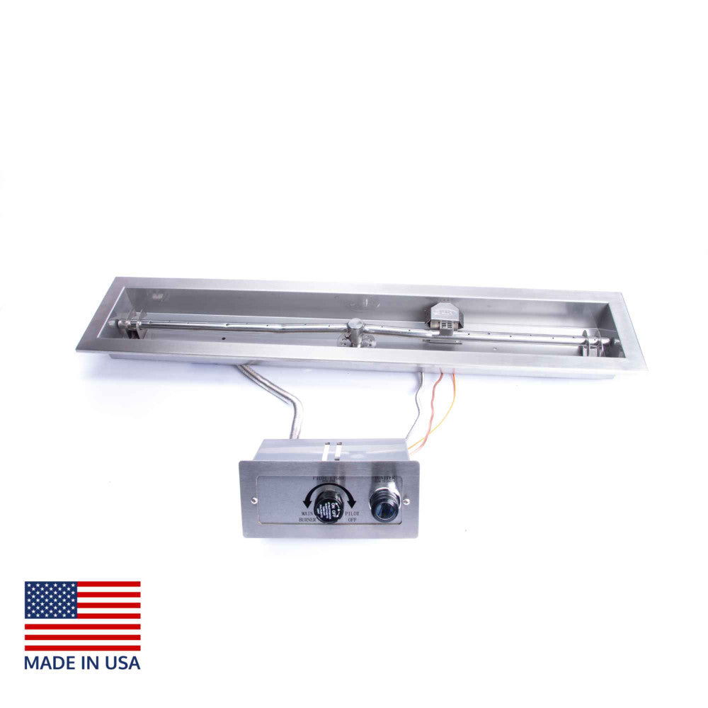 HPC Linear Drop-in Fire Pit Torpedo Burner Kit with Push Button Igniton