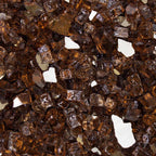 Copper brown colored fire glass for gas fire pits.