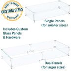 Custom Sized Glass Wind Guard for Outdoor Gas Fire Pits