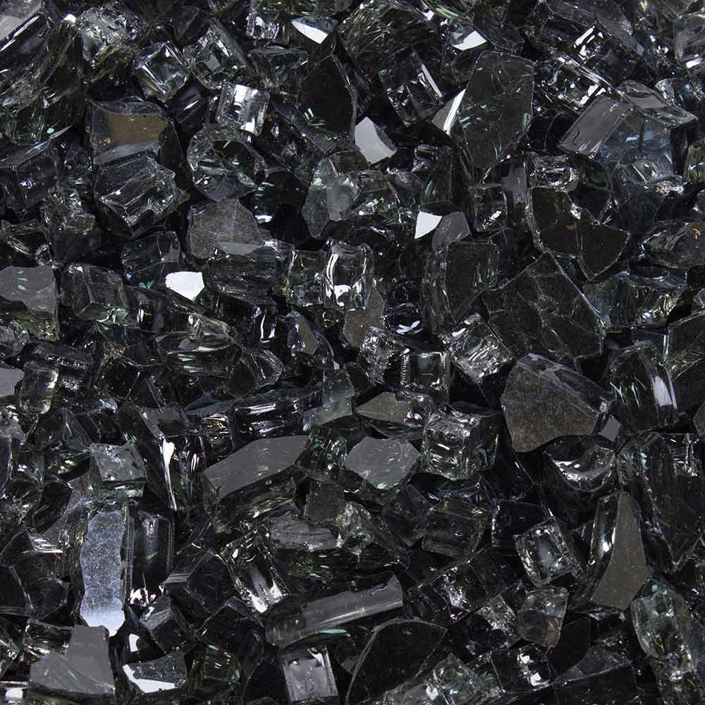 Tempered Fire Glass - 1/4" Dark Matter Black Reflective