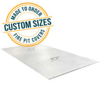Flat Cover for Outdoor Fire Pits, Brushed Aluminum, Rectangular, Custom Size