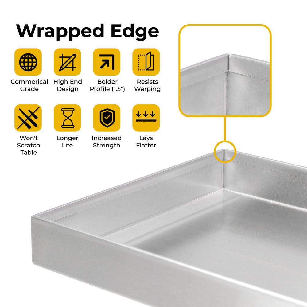 The benefits of having a wrapped ledge on your Fire Pit Cover for 24" x 24" Square Burner Pan